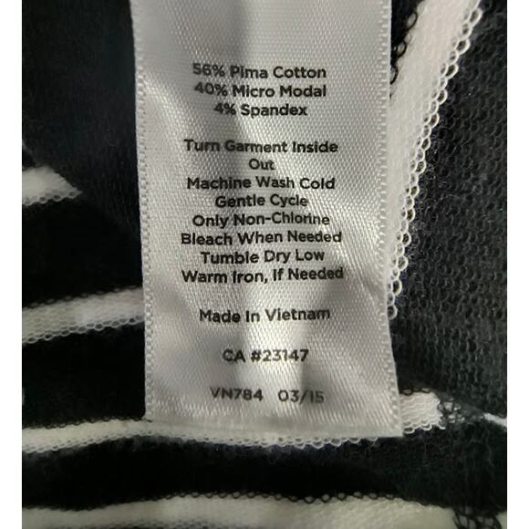 Talbots Heavy Knit Zip Up Striped Hoodie with Zip Pockets, Blk/Wht, Sz M - Picture 7 of 7